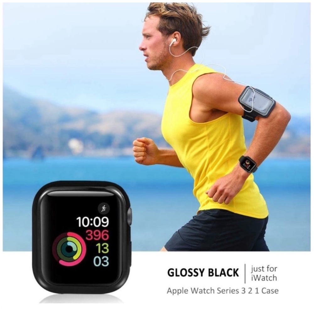 New Unisex Black Glossy Apple Watch Bumper Case for 40mm - Picture 5 of 9